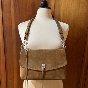 Rebecca Minkoff Suede Crossbody Bag in Brown